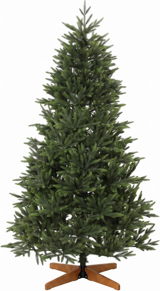 HOMCOM Árvore de Natal Artificial 180cm Densa Realista, 732 Ramos em PE Ignífugos, Base Dobrável em Madeira, Verde | Aosom Portugal