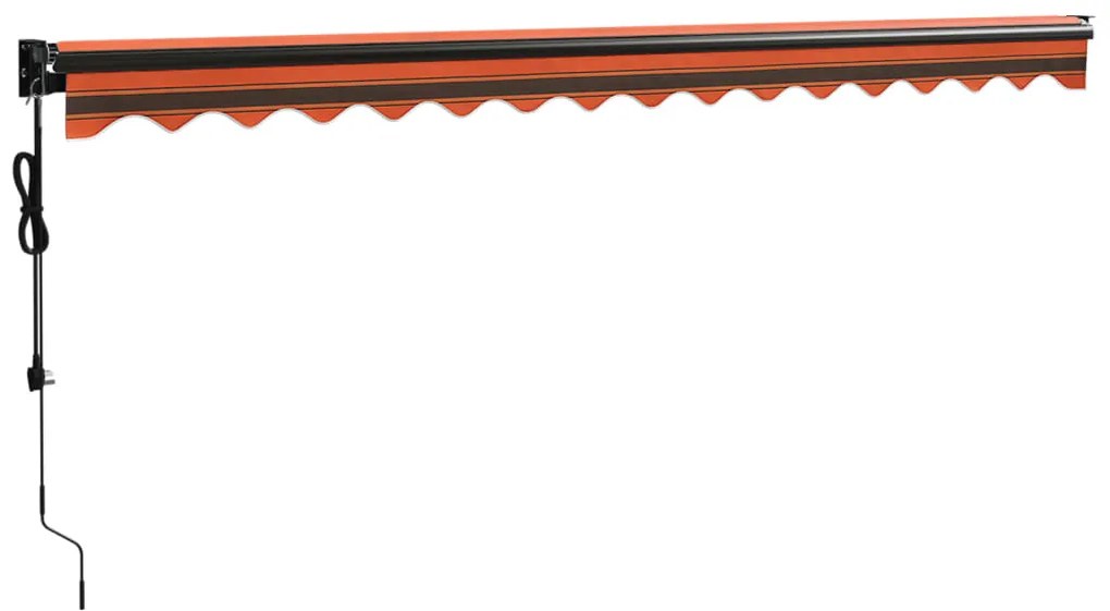 Toldo retrátil automático 4,5x3 m laranja e castanho