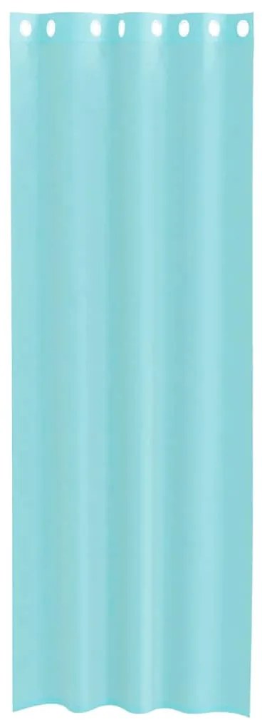 Cortinas de voile com ilhós 2 pcs turquesa
