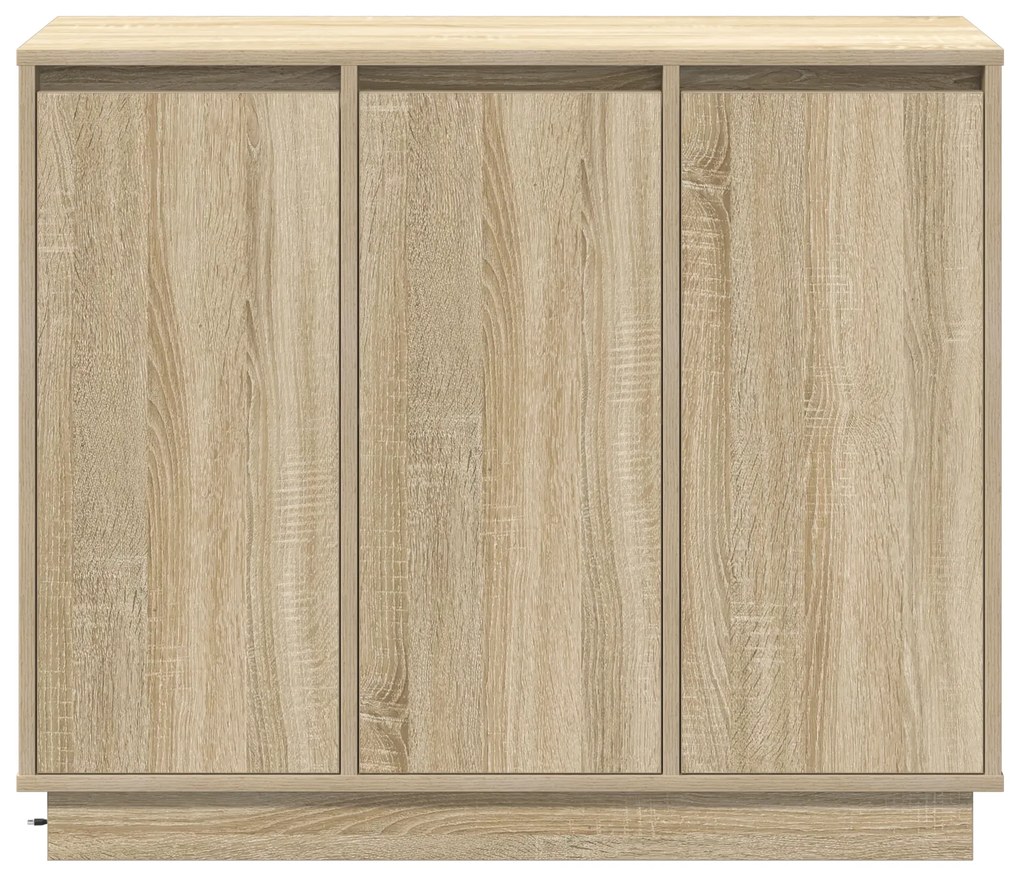 Sideboard vidaXL com LED Carvalho Sonoma 90x32x75 cm em madeira engenh