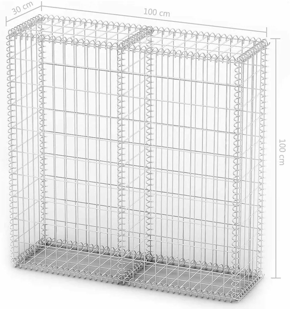 Cesto gabião arame galvanizado 100 x 100 x 30 cm