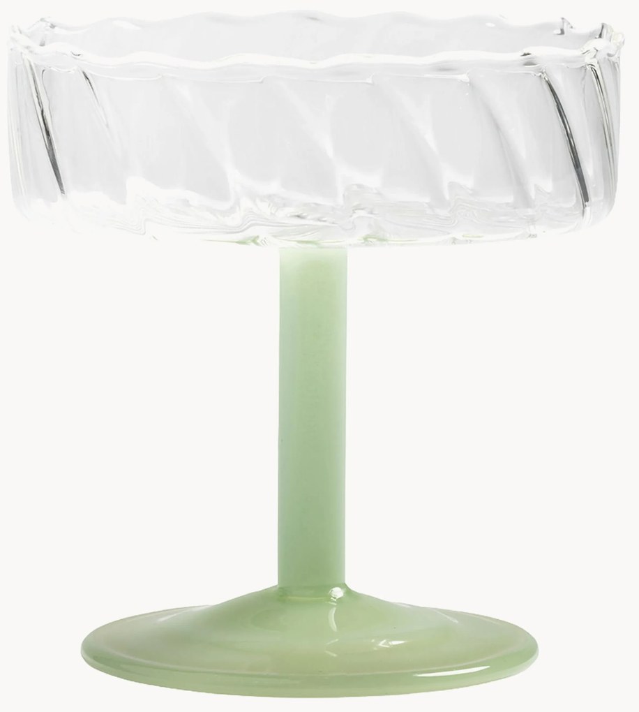Taças de champanhe em vidro borosilicato artesanal Twirl, 2 uni.