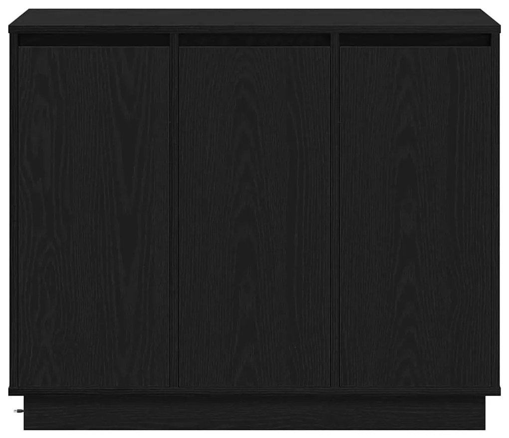 Sideboard vidaXL com LED Carvalho Preto 90x32x75 cm em madeira engenhe
