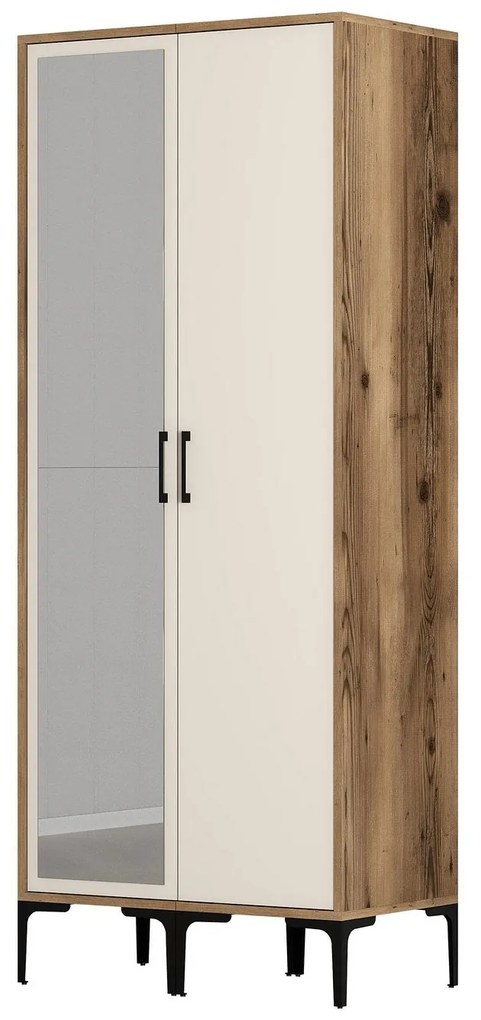 Guarda-roupa Kumsal RS – Nogueira e Creme – 80x47,5x201,4 cm