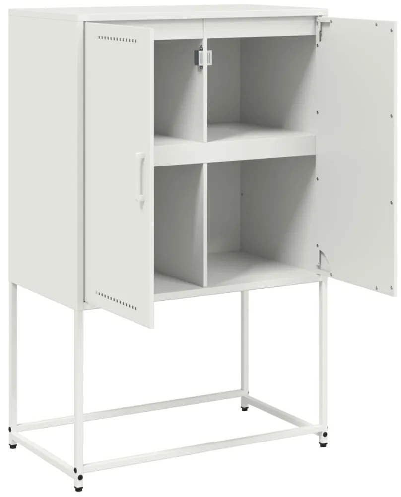 Aparador alto 68,5x38,5x107 cm aço branco