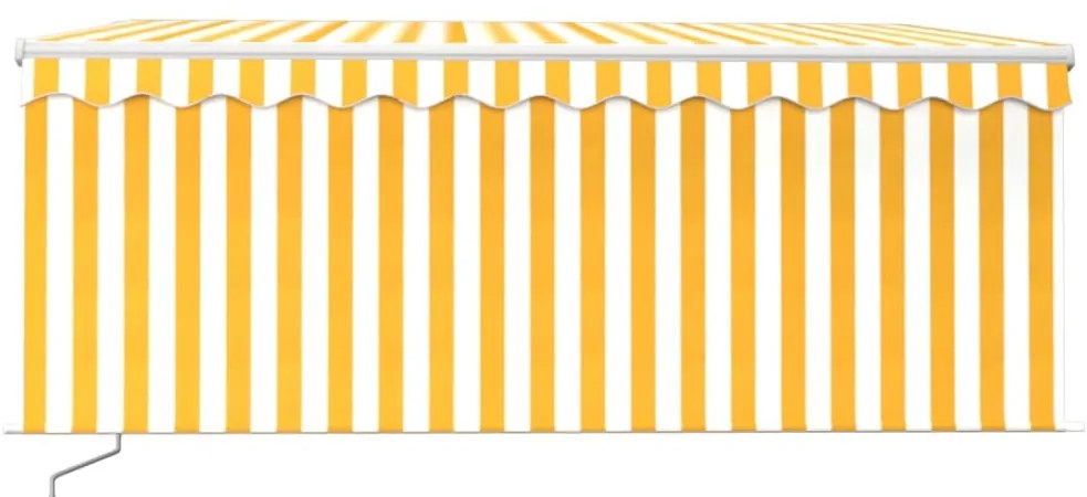 Toldo retrátil manual com estore 3x2,5 m amarelo e branco