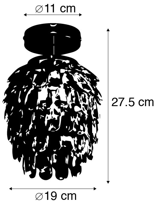 Candeeiro de suspensão Art Déco em aço 19 cm regulável - Bling Art Deco
