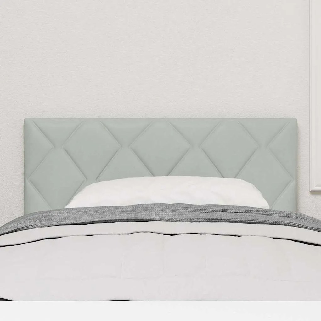 Cabeceira com design de blocos de diamante em cinza claro, 100 cm de v
