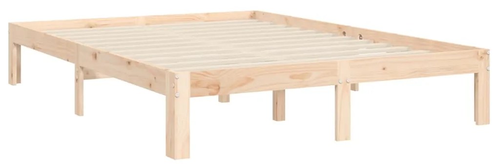 Estrutura de cama com cabeceira 140x190 cm madeira maciça