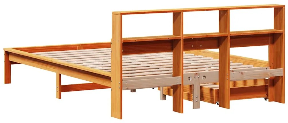 Cama com estante sem colchão 140x200 cm pinho maciço