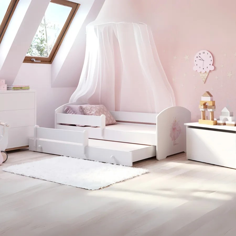 Cama infantil dupla Luk 160x80 princesa - colchão e estrado incluído