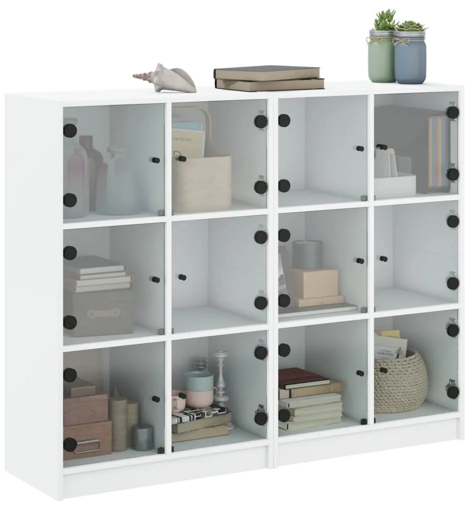 Estante c/ portas 136x37x109 cm derivados madeira branco