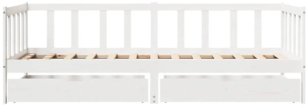 Sofá-cama com gavetas 80x200 cm madeira de pinho maciça