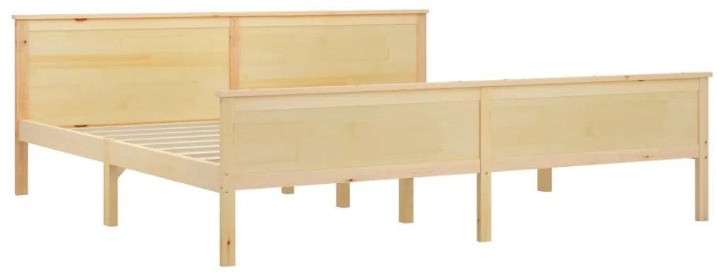 Estrutura de cama 200x200 cm pinho maciço preto