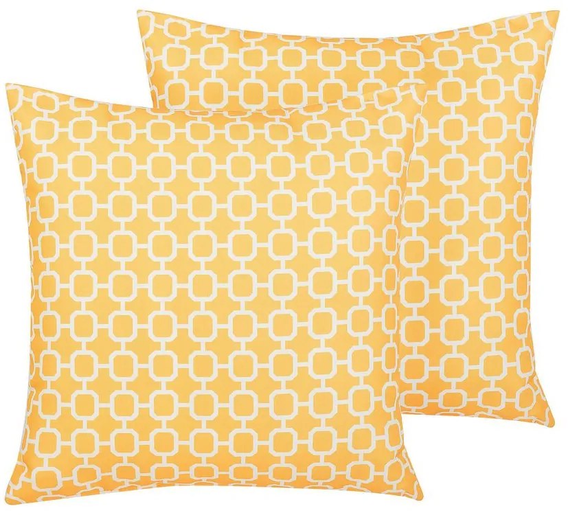 Conjunto de 2 almofadas de exterior 40 x 40 cm amarelas ASTAKOS Beliani