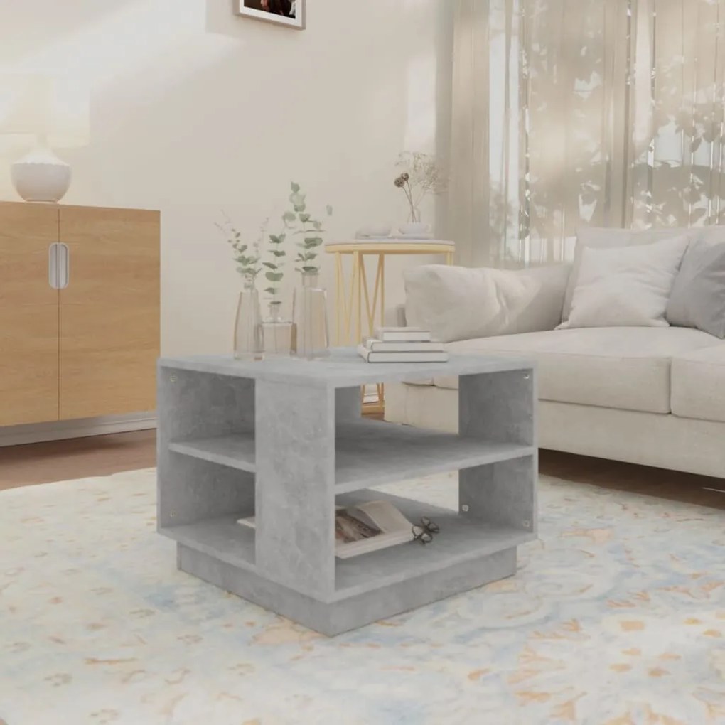 Mesa de centro 55x55x43 cm derivados de madeira cinza cimento