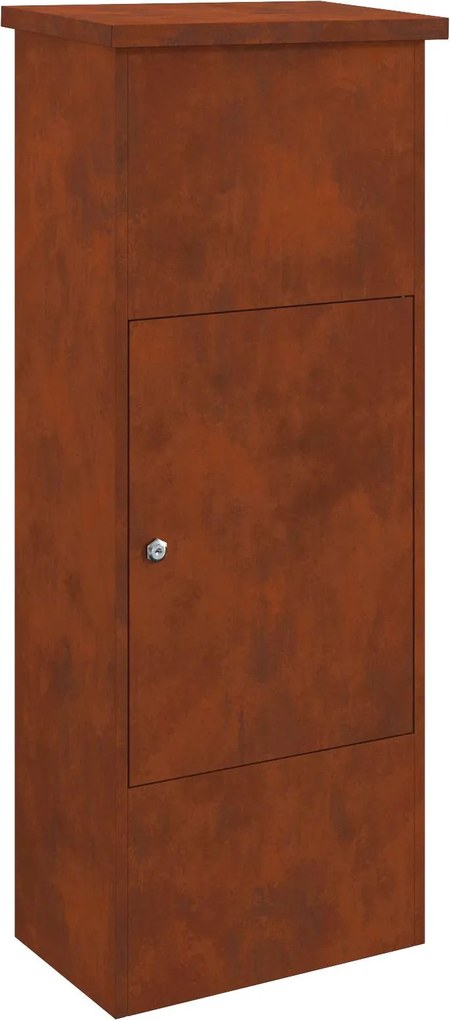 vidaXL Caixa para entrega de pacotes com porta Ferro Enferrujado