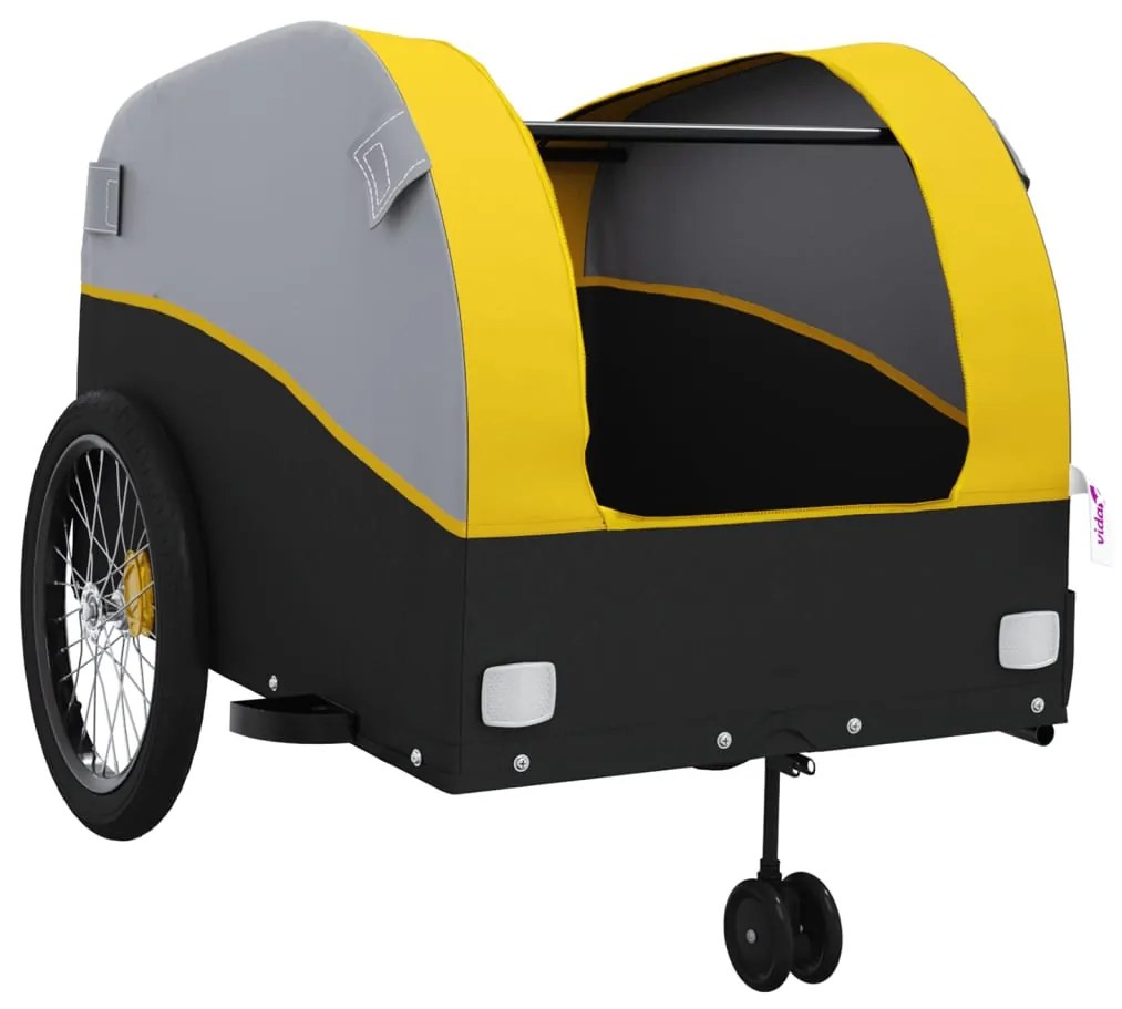 Reboque para bicicleta 45 kg ferro preto e amarelo