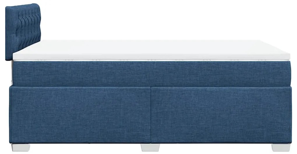 Cama boxspring com colchão 120x190 cm tecido azul