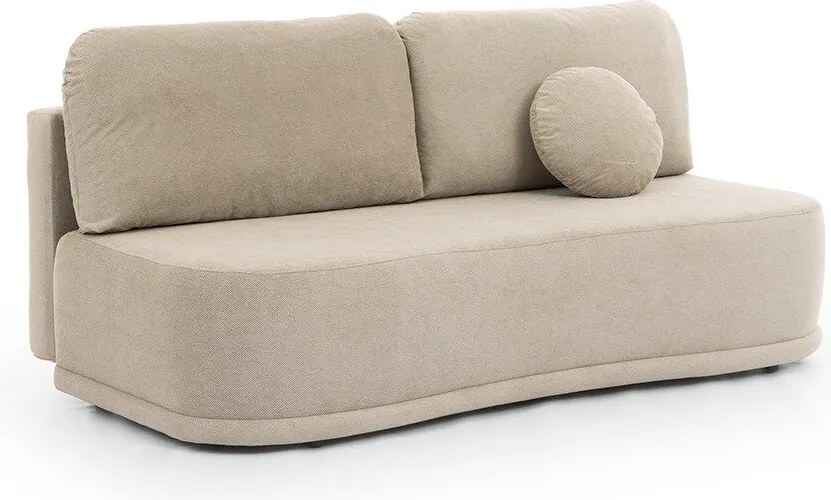 Sofá-cama Marysville 101, Cama com arrumação, Bege, 90x205x100cm, 90 kg, Pernas: Plástico