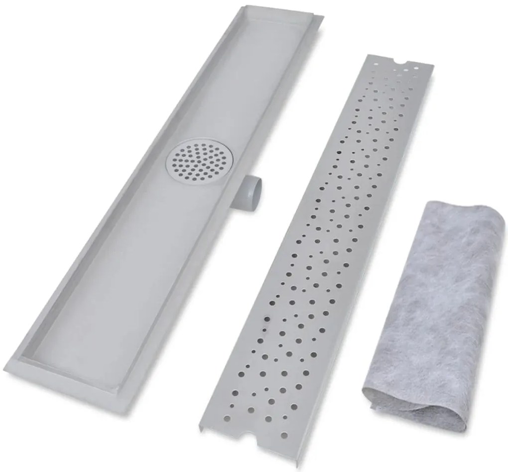Dreno de chuveiro linear 2 pcs bolhas 730x140 mm aço inoxidável