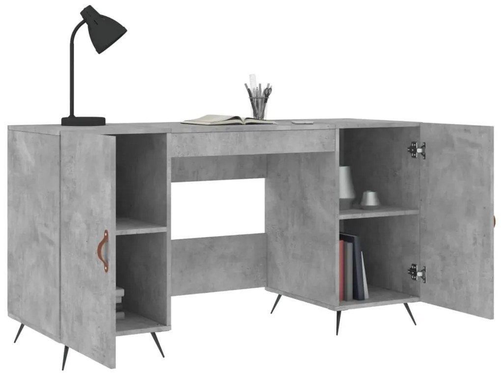 Secretária 140x50x75 cm derivados de madeira cinza cimento