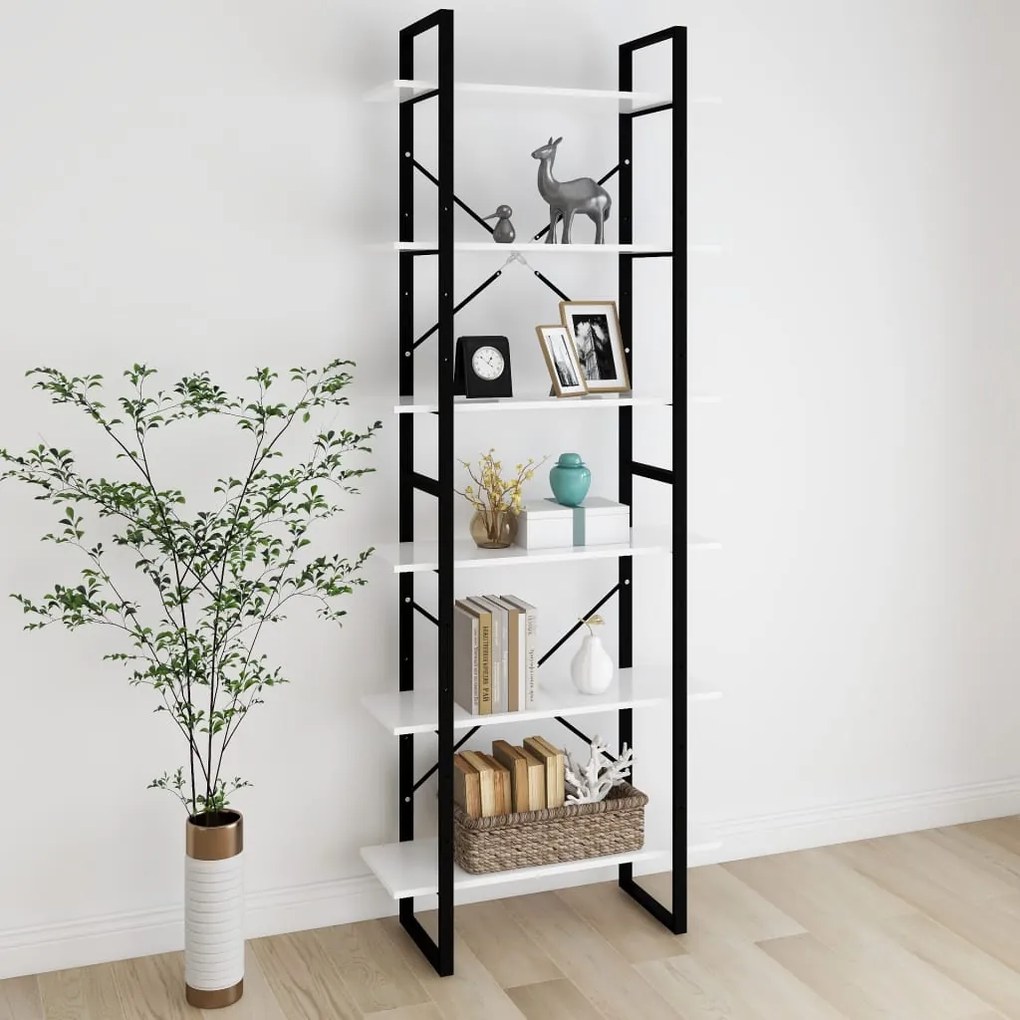 vidaXL Estante alta 80x30x210 cm derivados de madeira branco