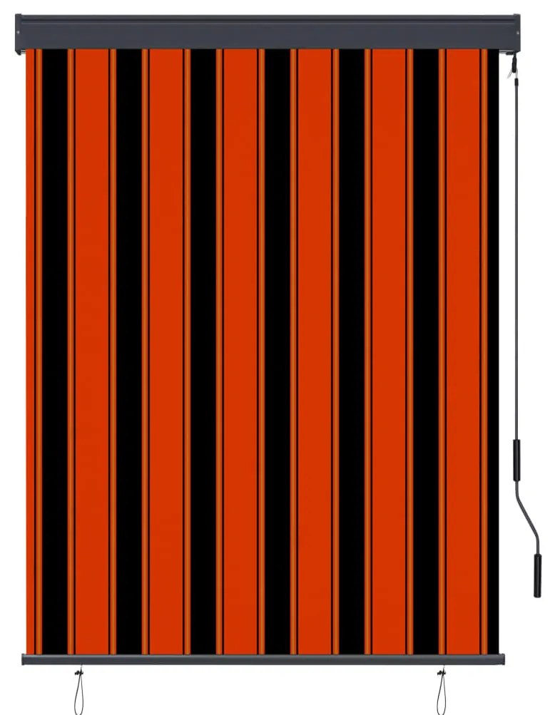 Estore de rolo para exterior 120x250 cm laranja e castanho