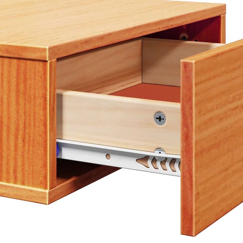 Mesa de Cabeceira Montada na Parede 2 pcs Castanho-mel