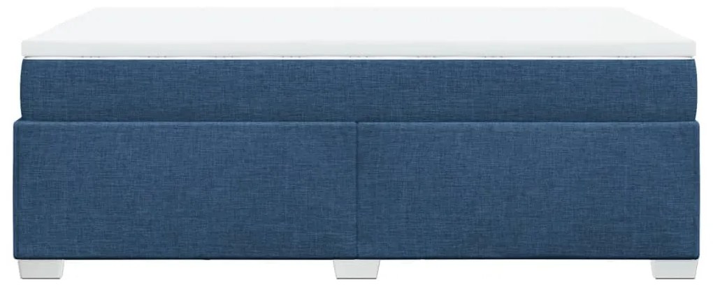 Cama boxspring com colchão 120x190 cm tecido azul
