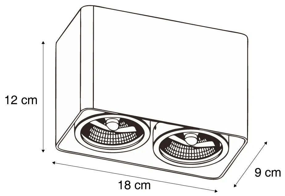 Foco de superfície de design branco GU10 70mm 2-luzes giratório e inclinável - Vox Design