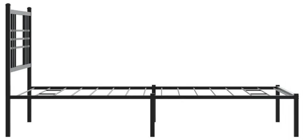 Estrutura de cama com cabeceira 90x200 cm metal preto