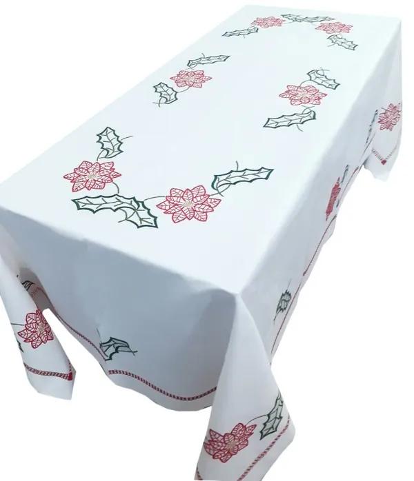 Toalhas de mesa de linho bordada a mão - Toalha de mesa de natal - Bordados da Lixa: Toalha de mesa bordada 180x270 cm  + 12 guardanapos 50x50 cm bordados a jogo