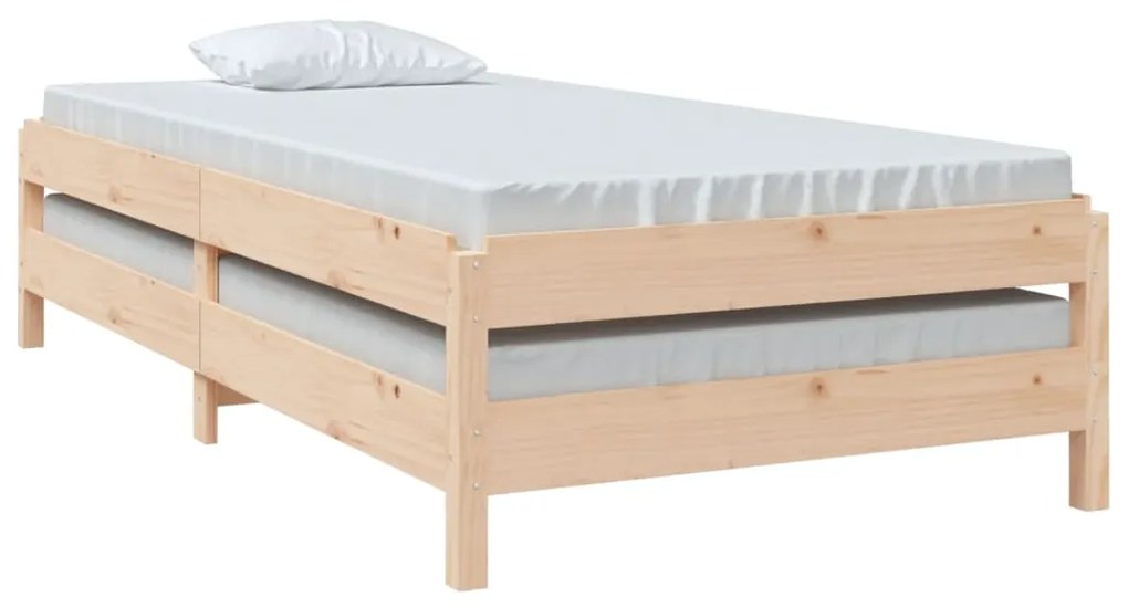 Cama empilhável 90x190 cm madeira de pinho maciça