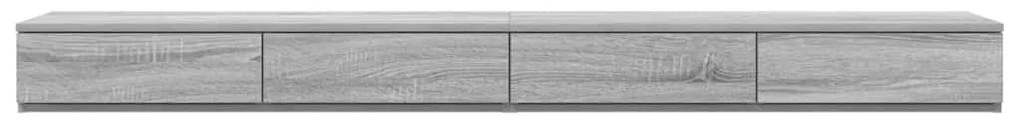 Gavetas de Cama vidaXL Cinza Sonoma 200x36,5x16,5 cm Madeira Engineere
