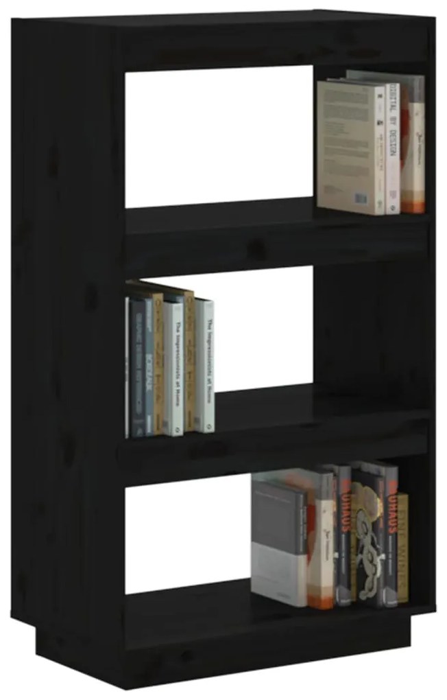 Estante/divisória 60x35x103 cm pinho maciço preto