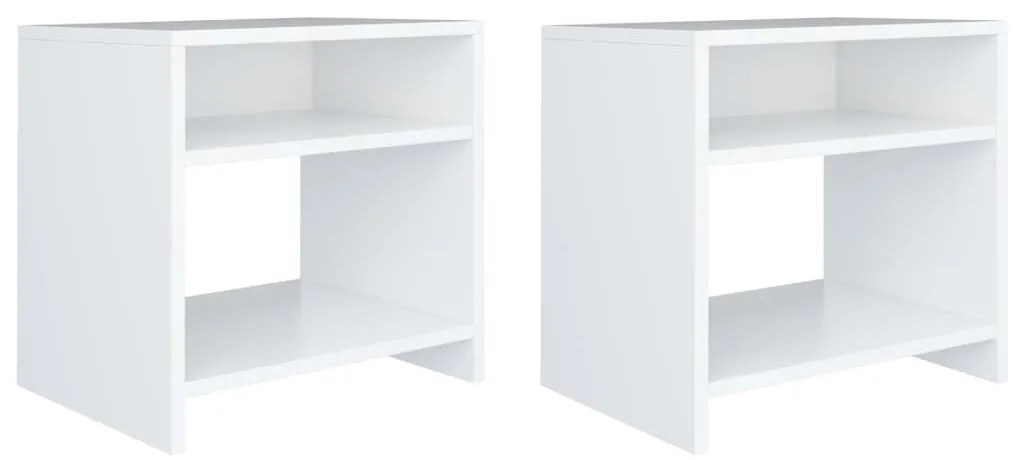 Mesas de cabeceira 2 pcs 40x30x40cm derivados de madeira branco