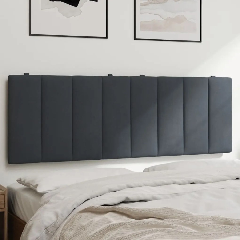 vidaXL Almofadão de cabeceira 140 cm veludo cinzento-escuro