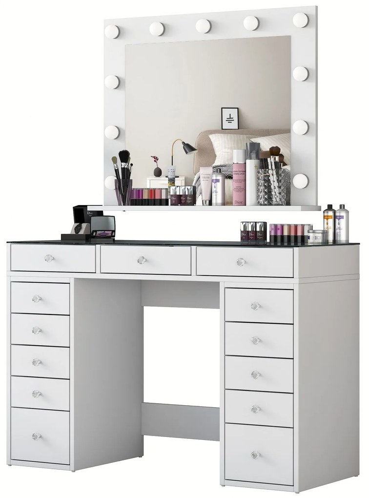 Mesa de Maquilhagem BJ118 – Branco – 120x79,8x44,5 cm