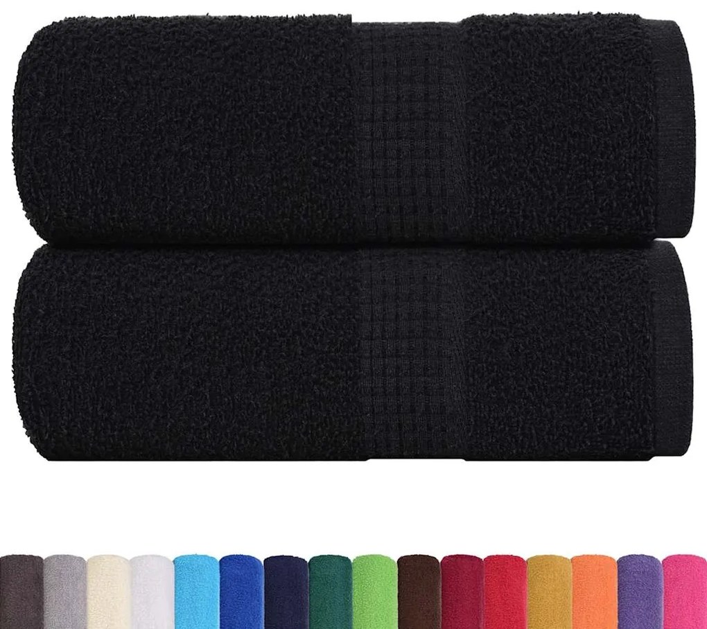 Toalhas de bidé 2 pcs 30x50 cm 360 gsm 100% algodão preto