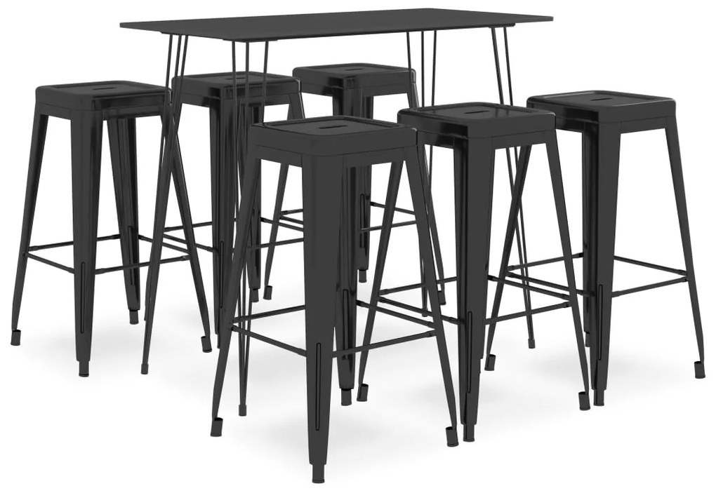 7 pcs conjunto de bar preto