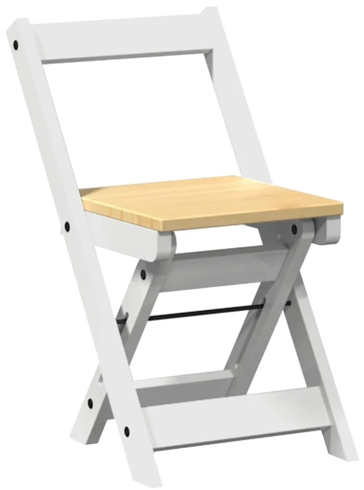 Cadeiras de jantar dobráveis 4 pcs Corona pinho maciço branco