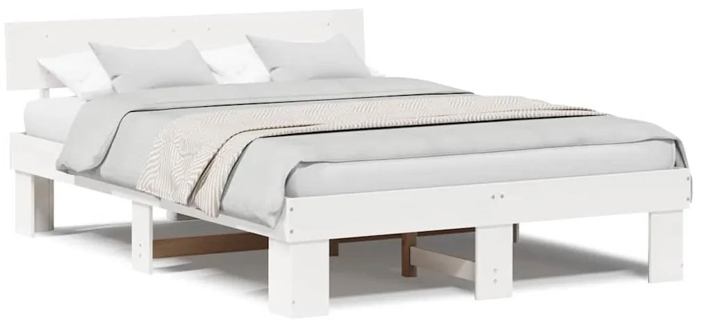 Estrutura da Cama com cabeceira Branco 150 x 200 cm