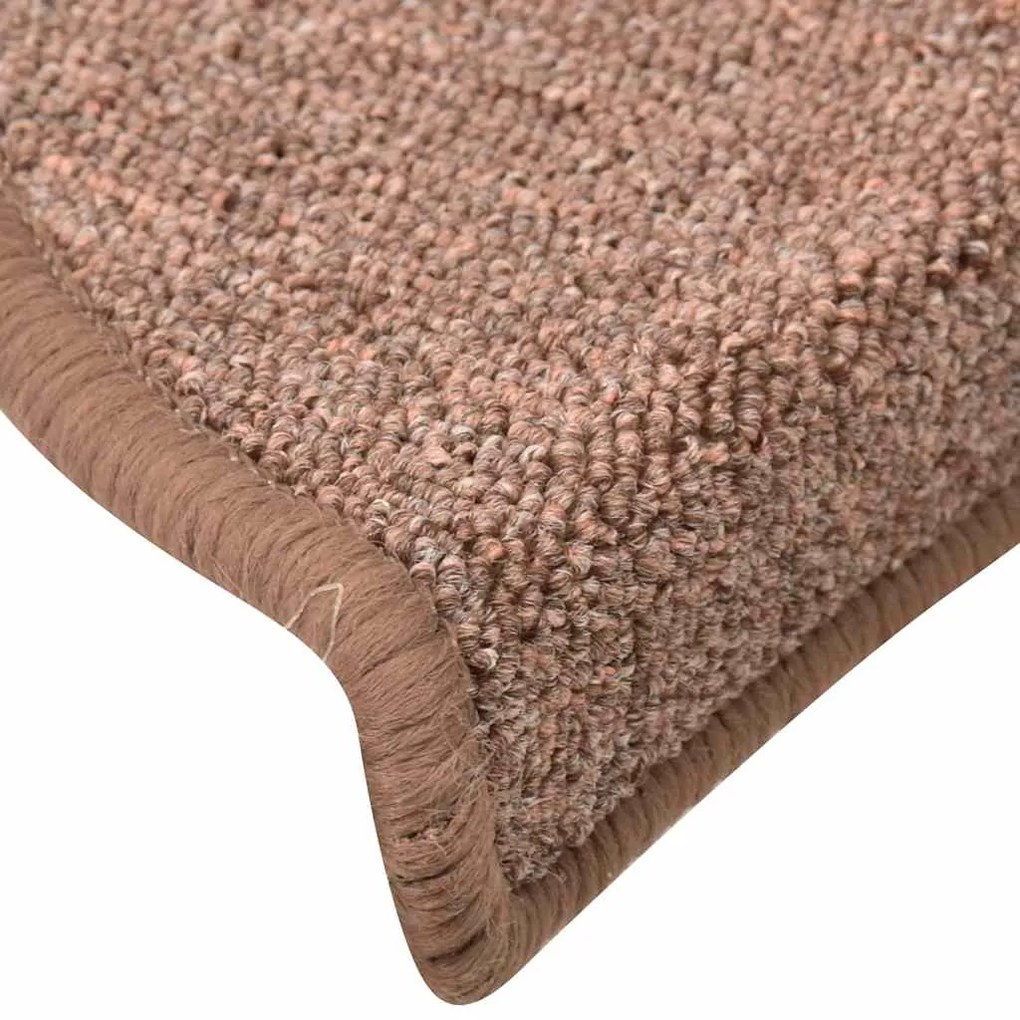 Tapetes de escada 30 pcs 56x17x3 cm castanho