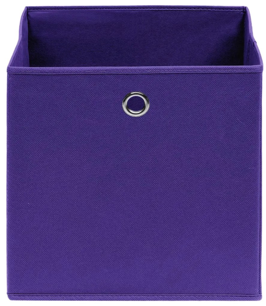 Caixas de arrumação 10 pcs 32x32x32 cm tecido roxo