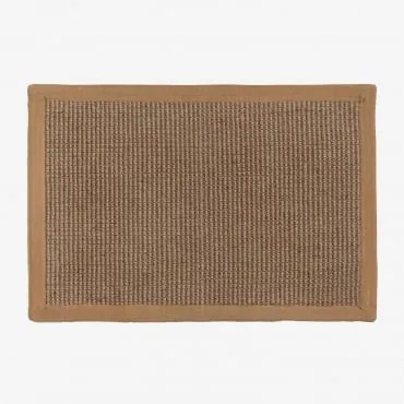 Felpudo Retangular 40x60 Em Juta Gimendy Latte Castanho - Sklum