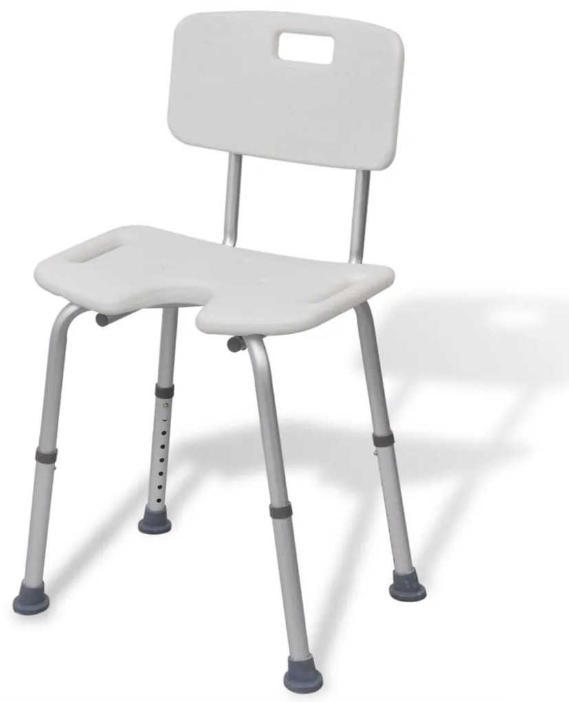 110133 vidaXL Cadeira de chuveiro, alumínio, branco