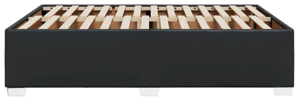Estrutura de cama 140x190 cm couro artificial preto