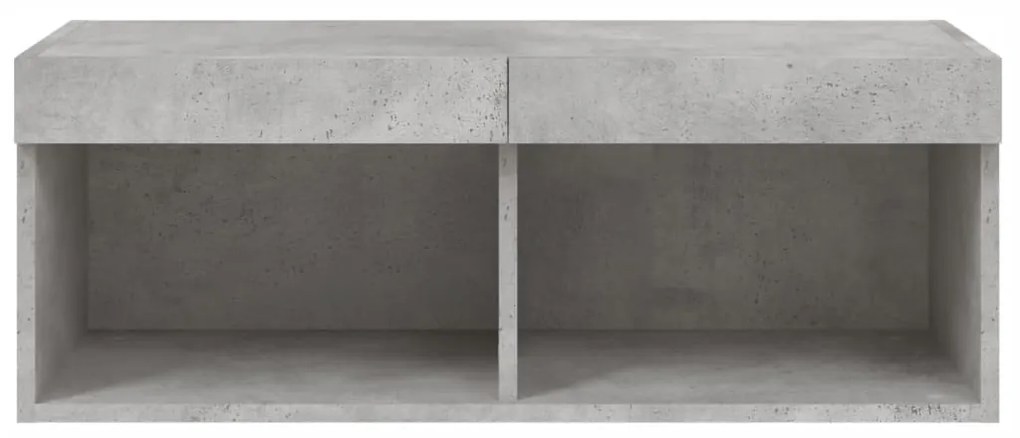 Móvel de TV com luzes LED 80x30x30 cm cinzento cimento