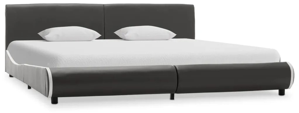 vidaXL Estrutura de cama 180x200cm couro artificial cinzento antracite